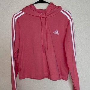 Adidas cropped pink hoodie size small